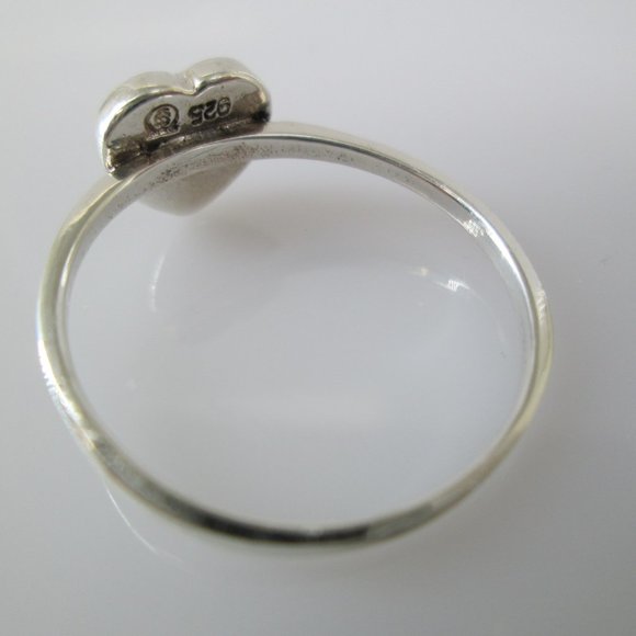 Dainty Turquoise Heart Ring>925 Sterling Silver ring,Genuine Turquoise Ring - Picture 4 of 4